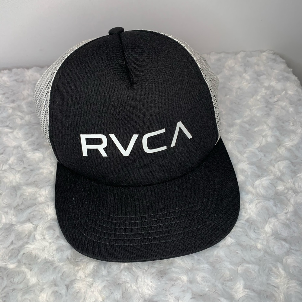RVCA Trucker Hat Black White One Size